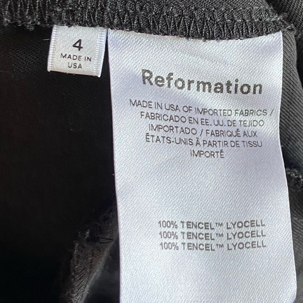 Reformation Petites Mason Wide Leg  Black Pants Straight Size 4 - Picture 10 of 13